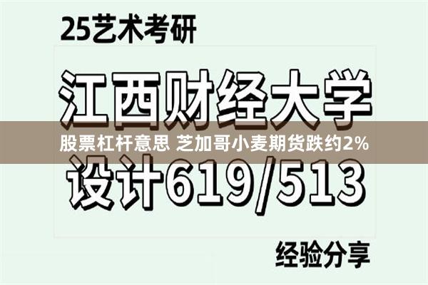 股票杠杆意思 芝加哥小麦期货跌约2%