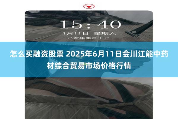 怎么买融资股票 2025年6月11日会川江能中药材综合贸易市场价格行情